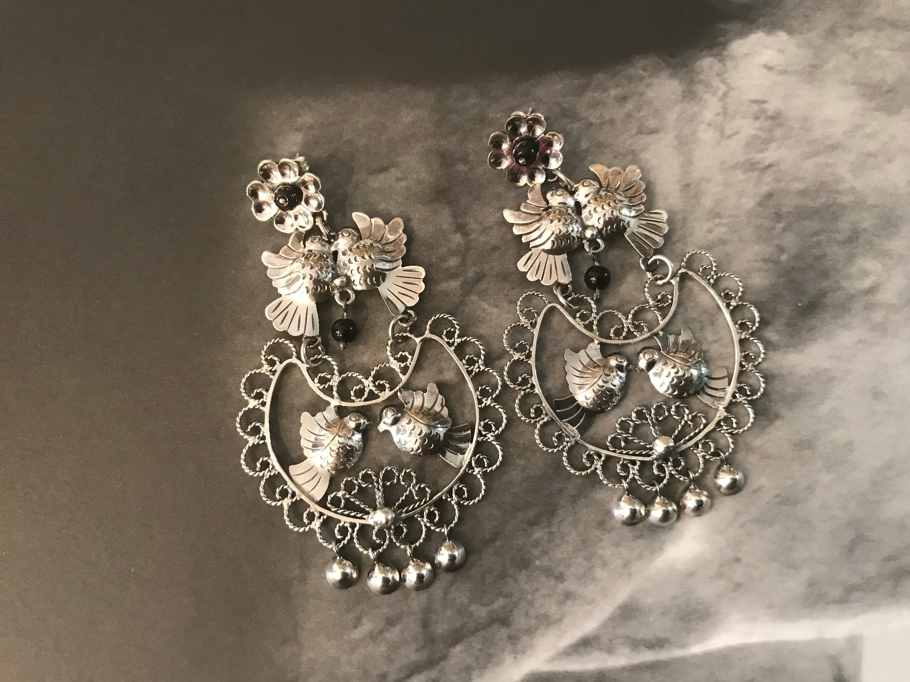 RARE Earrings Armenian jewelry Silver 925 and black onyx One of outlets a kind Completely handmade Artisan jewellery