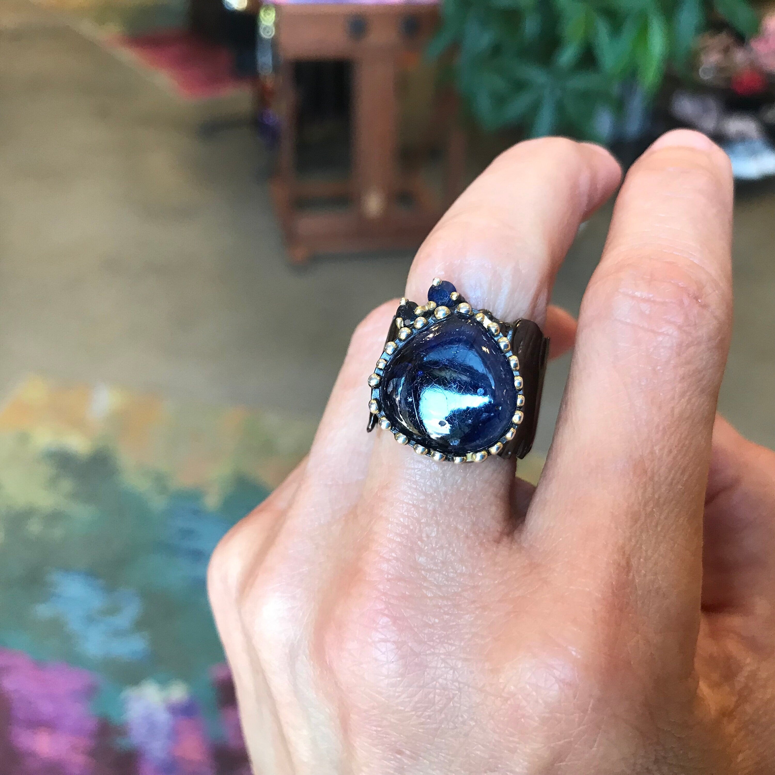 Sterling Silver Sapphire Ring hotsell 9