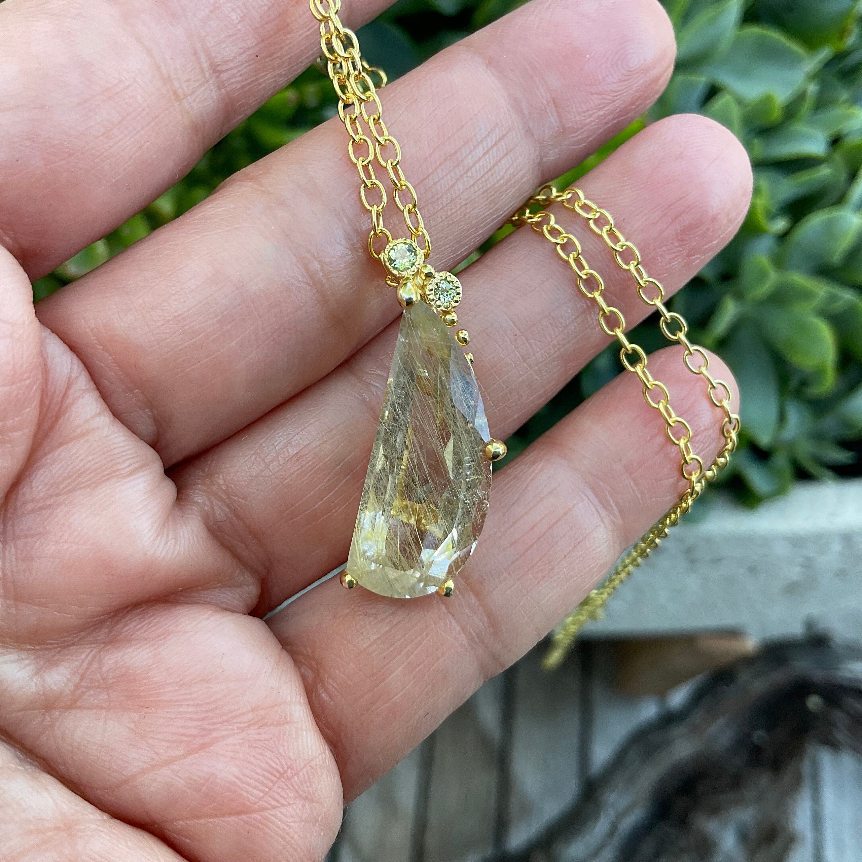 Rutilated Quartz Pendant selling - Sterling Silver