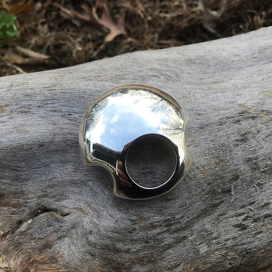 Sterling Silver Modernist Abstract oversize  Statement Ring