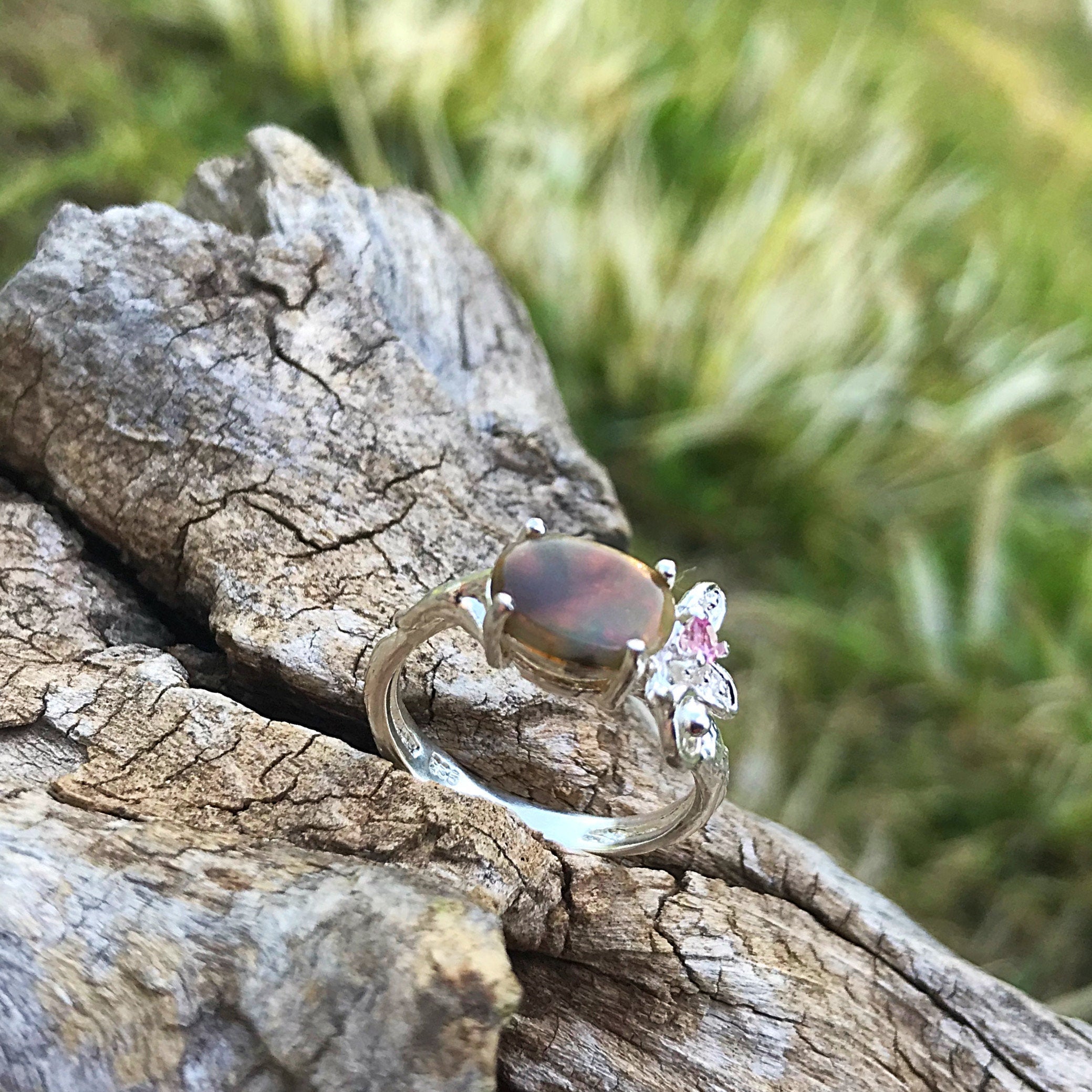 Opal and pink store tourmaline ring