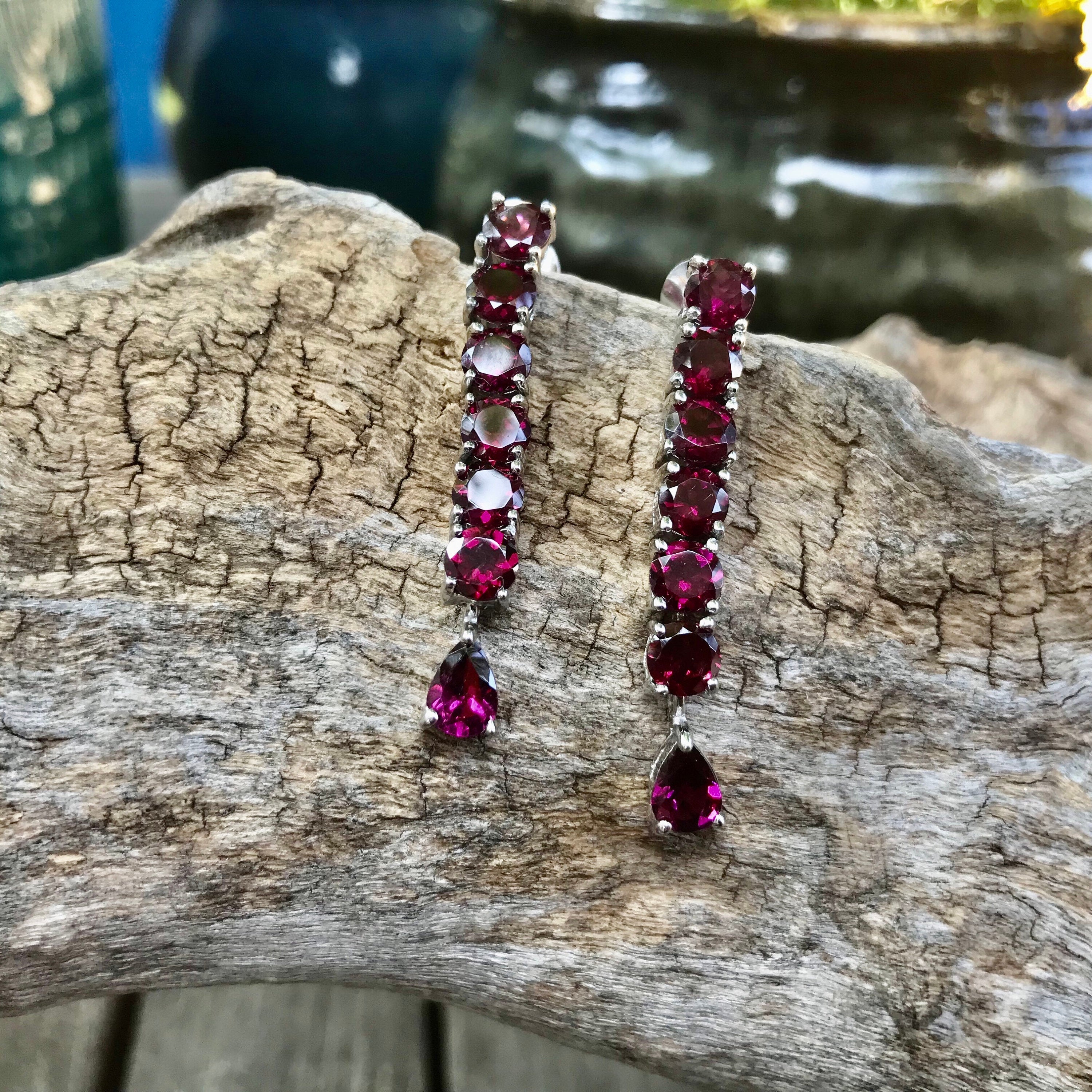 Rhodolite hot sale garnet earrings