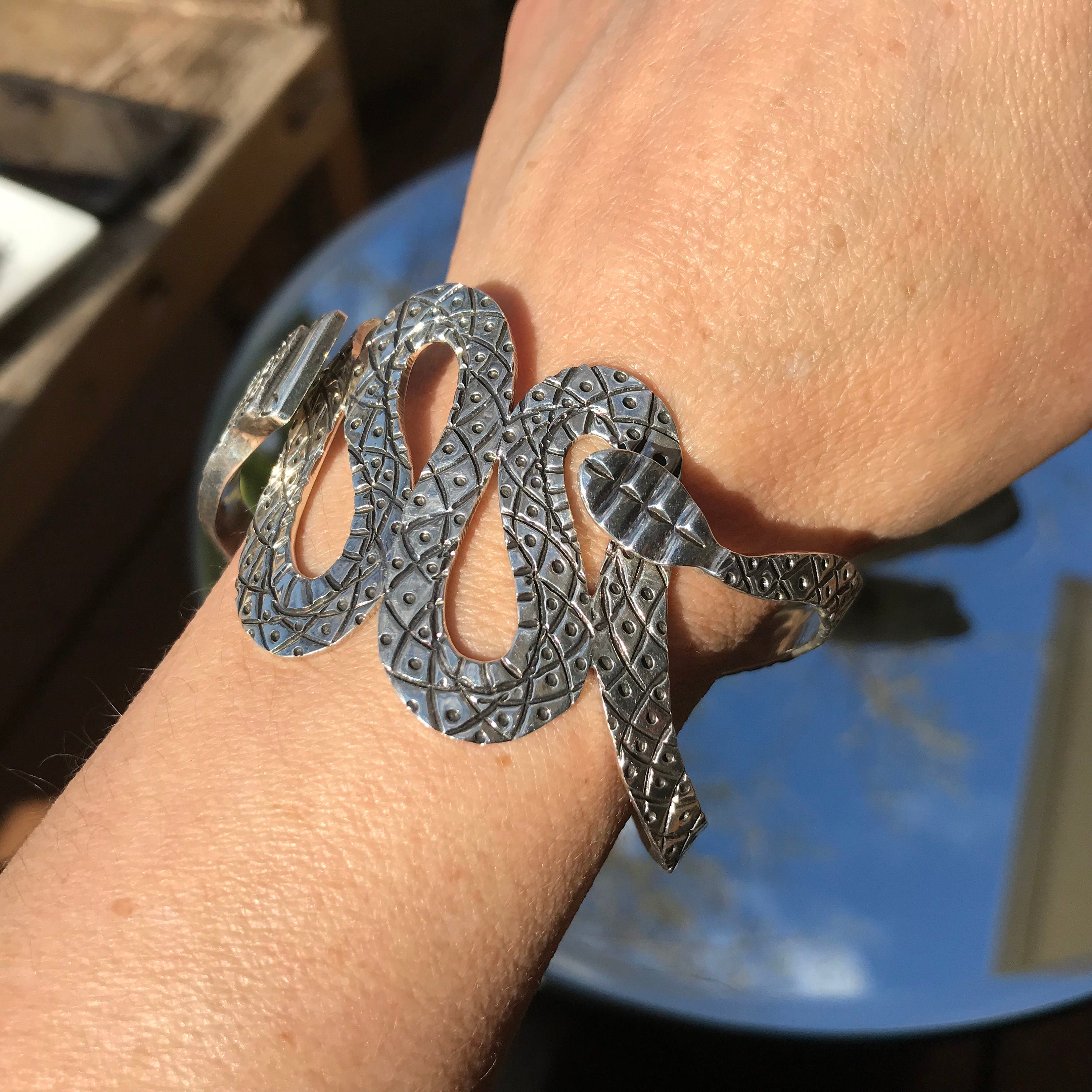 Snake-Themed Citrine Cuff Bracelet from Bali - Snake Siblings | NOVICA